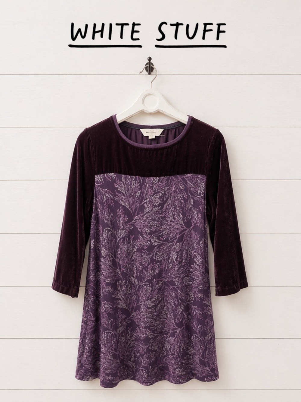 WHITE STUFF Purple Velvet Women's dress size 38